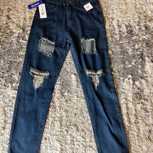 NWT ROMWE Guys Washed Ripped Jeans Pockets Men’s 30
